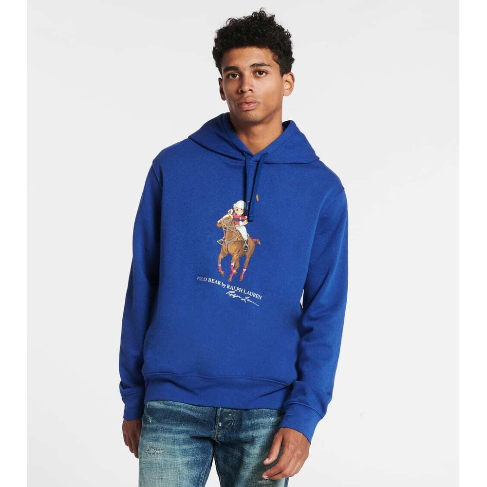 Polo Ralph Lauren Men's Polo Bear & Big Pony Fleece Hoodie Blue Size 2XL XXL‎